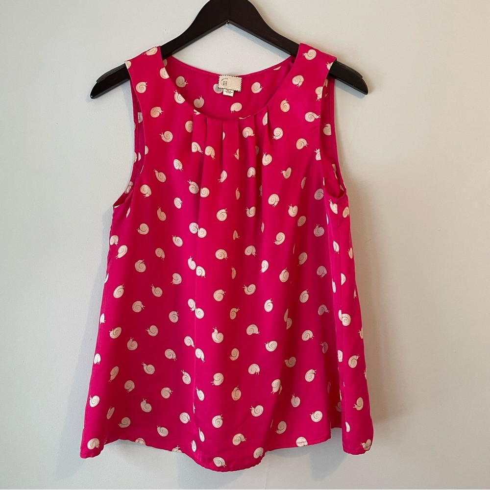 Anthro Postage Stamp Brand Pink Snail Tank